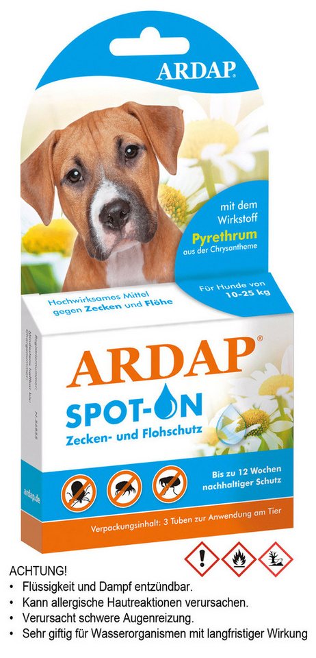 Ardap Insektenspray Ardap Spot-On für Hunde von 10-25 kg - 3 x 2.5 ml von Ardap
