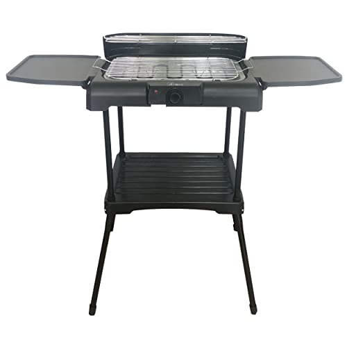 ARDES - ARBBQ02 Rauchfreier Elektrogrill BRASERO FEET, BBQ Elektro-Doppelgrill XXL mit Spritzschutz und Windschutz, Tischplatten und Ständer, Grill für Innen- oder Außenbereich von Ardes