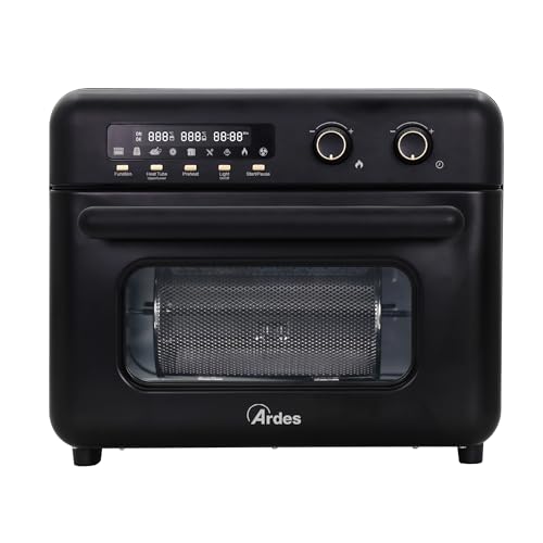 ARDES - ARFRYA02 Heißluftfritteuse und Hybridofen 30 Liter mit Drehspieß - Air Fryer zum Frittieren und Backen ohne Öl, Trocknen und Auftauen, Schwarz von Ardes
