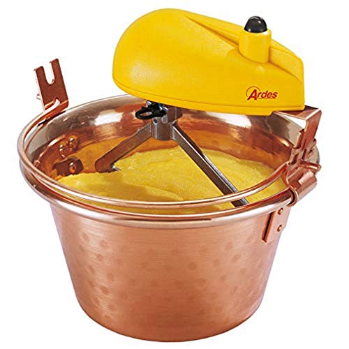 ARDES - AR24AM60 Kupferkessel Durchmesser 26cm Mischer für Marmelade Polenta, Ardes Mischerkessel mit Elektromotor, Bajonettverschluss, einfache Reinigung, Elektrischer Polentamischer 4/7 Portionen von Ardes