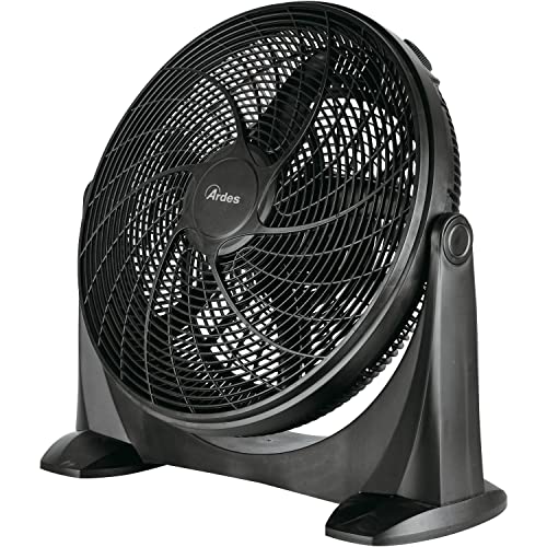 ARDES - AR5A51 Leiser Bodenventilator 5 FLÜGEL SPACE 51 - Bodenventilator ganz in Schwarz mit vertikaler Neigung und manueller Steuerung - Bodenventilator Ardes 3 Geschwindigkeiten von Ardes