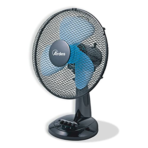 ARDES - Ardes-Tischventilator 30 cm, 3 Flügel, oszillierend, mit verstellbarem Neigungswinkel, Ardes-Ventilator, 3 Geschwindigkeitsstufen, leise, Modell Easy 30 AR5EA30 von Ardes