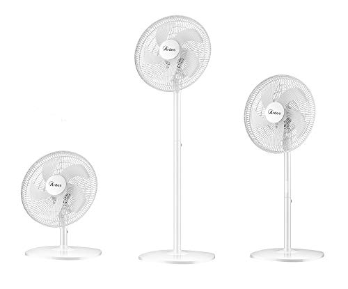 Ardes AR5PR403V TRIO Multifunktionsventilator 3 in 1, in wenigen Gesten Wird Stehlampe 130 cm, Stehlampe 102 cm, Tisch 56 cm, 3 Geschwindigkeit, 5 Klingen, runder Sockel 42 cm, Weiß von Ardes