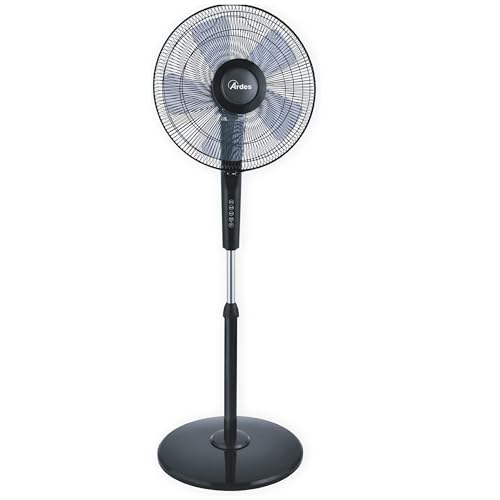 ARDES - Standventilator mit Fernbedienung, Timer und Touch-Bedienfeld, Leise, 5 Flügel, 40 cm, oszillierend, mit verstellbarer Höhe und Neigung, 3 Geschwindigkeitsstufen, Modell AR5S41PBT von Ardes