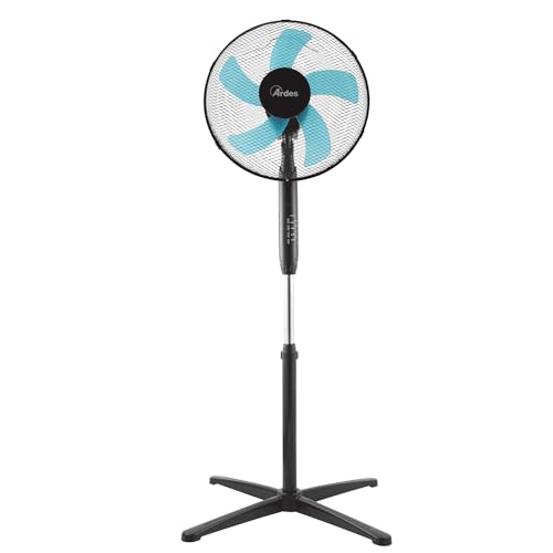 Ardes - AR5ST40PNR Standventilator mit Fernbedienung STEELO 40PNR - Basis 40 cm Oszillierend mit verstellbarer Neigung - Leiser Standventilator 3 Geschwindigkeiten, Schwarz von Ardes