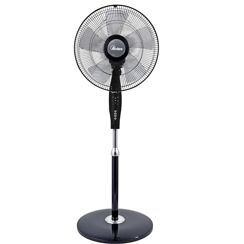 ARDES - AR5S40PBR Standventilator, mit Fernbedienung und Timer, leise und leistungsstark, 5 Flügel, 40 cm, oszillierend, mit verstellbarer Höhe und Neigung, 3 Geschwindigkeitsstufen von Ardes