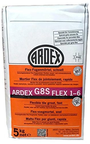 ARDEX G8S Flex-Fugenmörtel schnell 1-6mm (12,5kg, Zementgrau) von Ardex