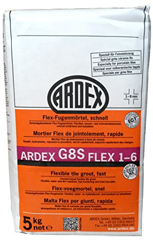 ARDEX G8S Flex-Fugenmörtel 1-6mm 5kg, Farbe "jasmin" schnell erhärtend und belastbar von Ardex