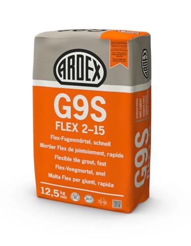ARDEX G9S Flex-Fugenmörtel 2-15 mm 12,5 kg - grau - Schnell erhärtender Flex-Fugenmörtel. Für Fugenbreiten von 2-15 mm, an Wand und Boden, im Innen- und Außenbereich. von Ardex