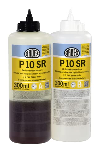 ARDEX P 10SR, Schnellreparaturharz, 2-Komp.-Set m.0,339 l Härterkomp.A, 0,444 l Basisk.B,20 Wellenv+Einmalh von Ardex