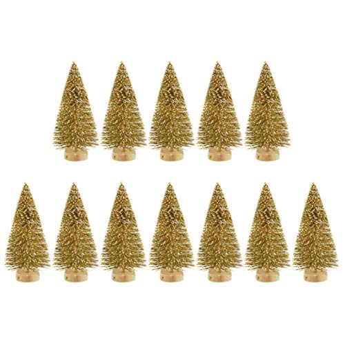 Ardorman 12 Stück Weihnachtsbaum Künstlich Klein Sisal Schnee Kiefern Bäume, Mini Desktop Weihnachtsbaum Deko Kleine Tannenbaum Christbaum - Mehrere Farben Erhältlich von Ardorman