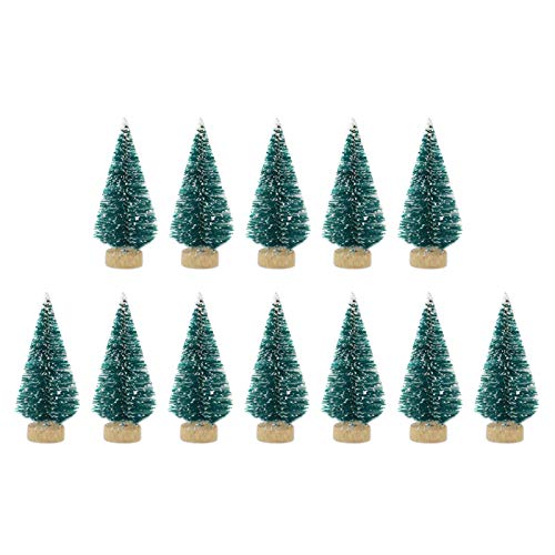 Ardorman 12 Stück Weihnachtsbaum Künstlich Klein Sisal Schnee Kiefern Bäume, Mini Desktop Weihnachtsbaum Deko Kleine Tannenbaum Christbaum - Mehrere Farben Erhältlich von Ardorman