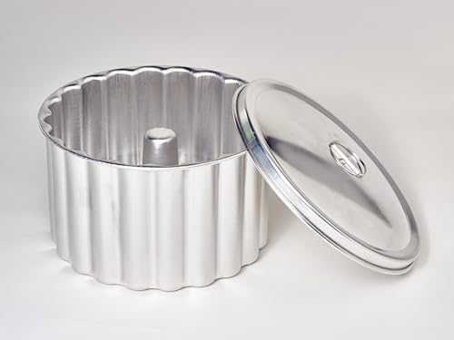 Ardosia Wasserbadform Puddingform Gelockte Form Innenrohr Poliertes Aluminium Luftdichtheit 14x9 cm von Ardosia