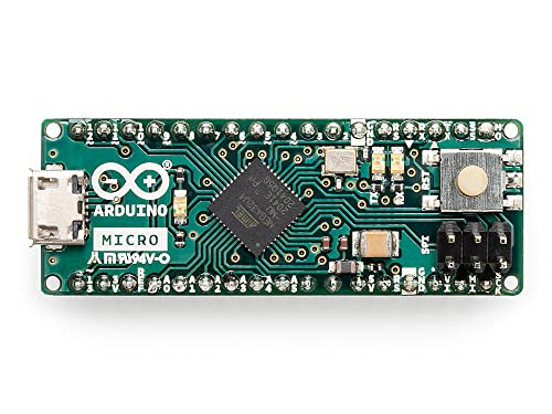 Arduino Micro with headers [A000053] – Kompakte Platine mit ATmega32U4-Mikrocontroller, kompatibel mit Arduino IDE, ideal für elektronische Projekte, Roboter, eingebettete Geräte und DIY-Anwendungen. von Arduino