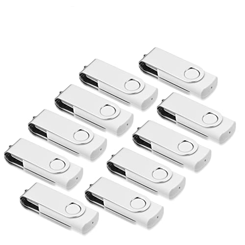 USB Sticks 8GB, AreTop USB-Stick 10 Stück 8GB Speicherstick 2.0 Metall Pack (Weiß) von AreTop