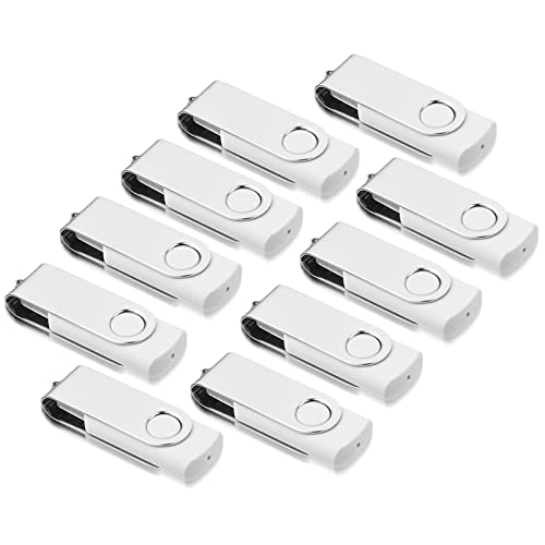 USB Sticks 2GB 10 Stück, AreTop Speicherstick Rotate Metall High Speed USB 2.0 Flash Drive Pack (Weiß) von AreTop