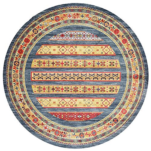 Runde Teppiche Nordamerika-Art-Wolldecken-marokkanische runde Teppich-böhmische Kreis-Matte for Stuhl-Sitzwohnzimmer-Schlafzimmer-Multi Art GCSQF (Color : F, Size : Diameter:3'3''(100cm)) von Area Rugs