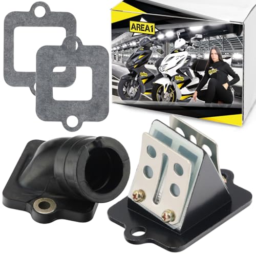 Area1 Ersatz Membranblock + Ansaugstutzen Set kompatibel mit 50ccm 2-Takt Zip NRG mc2 mc3 Power Liberty Runner SR 50 R Racing Sport Street Sportcity MY ET2 S Primavera von Area1