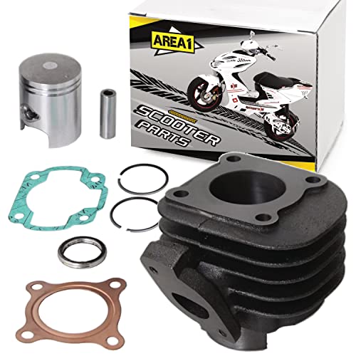 Area1 Ersatz Zylinder 50ccm AC Minarelli-Motoren liegend, kompatibel mit Aerox Jog Neos Why F10 F12 F15 Centro Ciak Ovetto MachG SR50 Scarabeo 491 K2 Pepe Ark Chrono Tempo Quadra von Area1