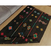 100X200 Abstrakter Gestickter Kelim-Teppich, 100 X 160 cm, Dunkler Kelim, 2201064392 100X200 Abstrakter Gestickter Kelim-Teppich, 100 X 160 cm, Dunkler Kelim, 2201064392 von AreaRugStore