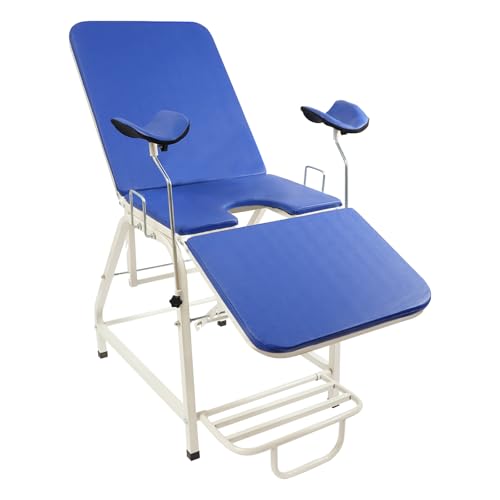 Gynäkologischer Stuhl, medizinischer gynäkologischer Untersuchungstisch mit verstellbarer Rückenlehne und Pedalen (Blau) von Areao