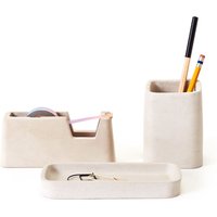 Areaware - Concrete Desk Set, grau (3tlg. Set) von Areaware