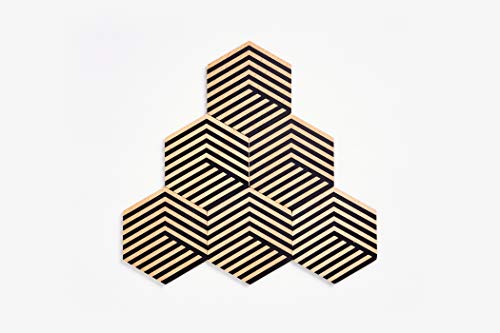 Areaware Table Tiles Optic (black), Pine von Areaware