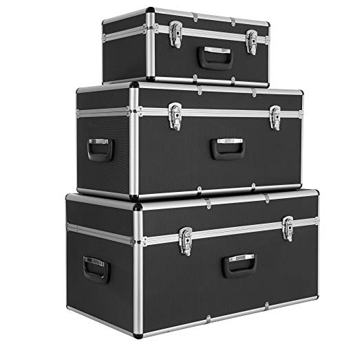 Arebos 3er Set Transportkoffer | Aluminium | 200 L Gesamtvolumen | abschließbar | inkl. Tragegriffe | Wasserdicht | Transportboxen | tragbarer Transportkoffer Arebos 3er Set Transportkoffer | Aluminium | 200 L Gesamtvolumen | abschließbar | inkl. Tragegriffe | Wasserdicht | Transportboxen | tragbarer Transportkoffer von Arebos