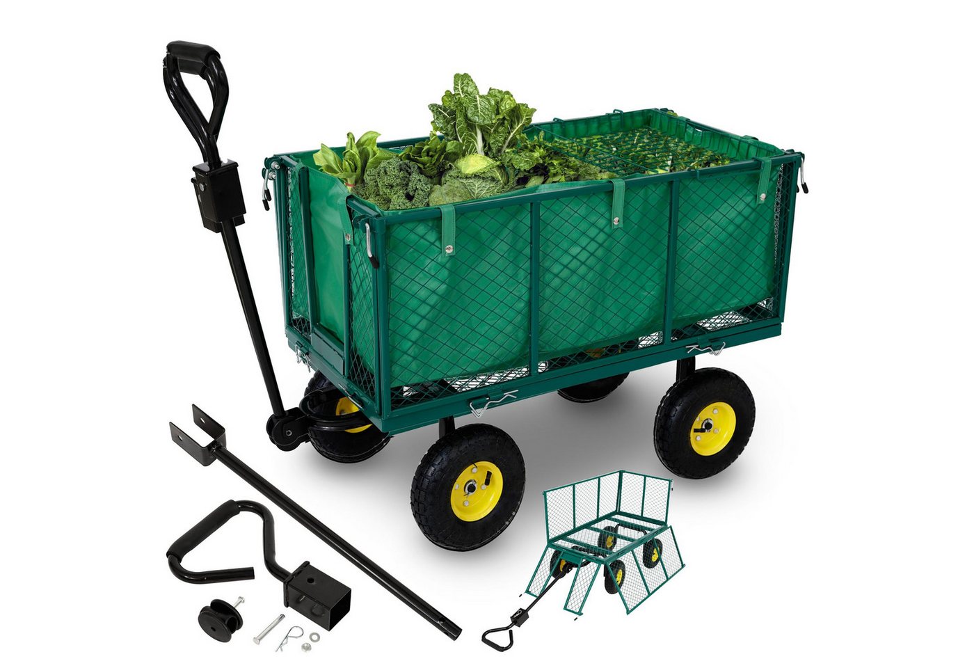 Arebos Bollerwagen Gartenwagen Profilreifen 550 kg belastbar inkl. Handgriff & Deichsel, Ladevolumen: 98 x 51 x 40 cm (ca. 170 L) Arebos Bollerwagen Gartenwagen Profilreifen 550 kg belastbar inkl. Handgriff & Deichsel, Ladevolumen: 98 x 51 x 40 cm (ca. 170 L) von Arebos