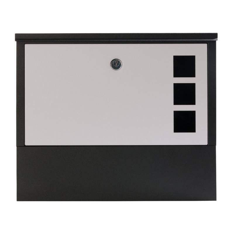 Arebos Briefkasten moderner Design Wandbriefkasten, Postkasten, inkl. Zeitungsfach, galvanisierter Stahl / Edelstahl, inkl. 2 Schlüssel von Arebos