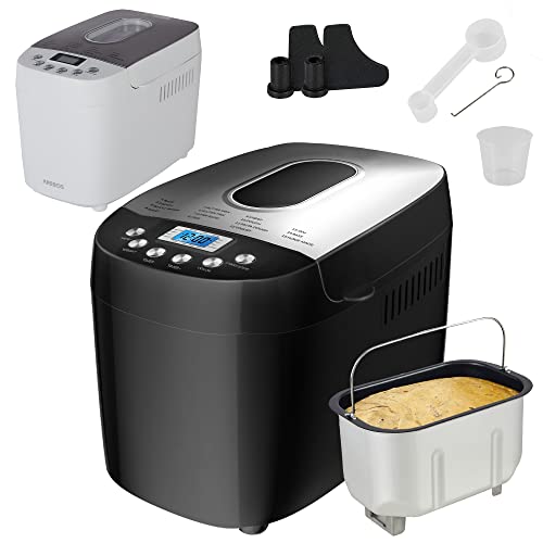 Arebos Brotbackautomat 1500g | mit 15 Programmen | 2 Knethaken | Timer | LCD Display | 3 Bräunungsgrade und Brotgrößen | 850 W | Schwarz Arebos Brotbackautomat 1500g | mit 15 Programmen | 2 Knethaken | Timer | LCD Display | 3 Bräunungsgrade und Brotgrößen | 850 W | Schwarz von Arebos