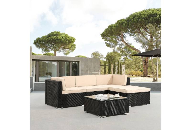 Arebos Gartenlounge-Set Polyrattan Palma, Inkl. Sitzkissen, 4 Personen, UV-beständig, (Set) von Arebos