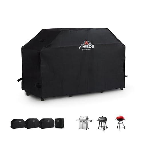 Arebos Grillhaube | Grill Abdeckhaube | Gasgrill Grillabdeckung Regendicht | BBQ Abdeckung Cover | Schutzhülle Haube Staubdicht | Grill Abdeckplane Grillschutz 183 x 66 x 130 cm von Arebos