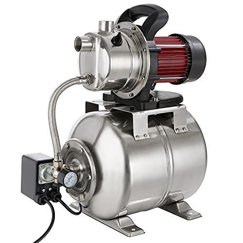 Arebos Hauswasserwerk | 1200 Watt | Fördermenge 3800 l/h | Förderhöhe 48 Meter | 19 l Tank von Arebos