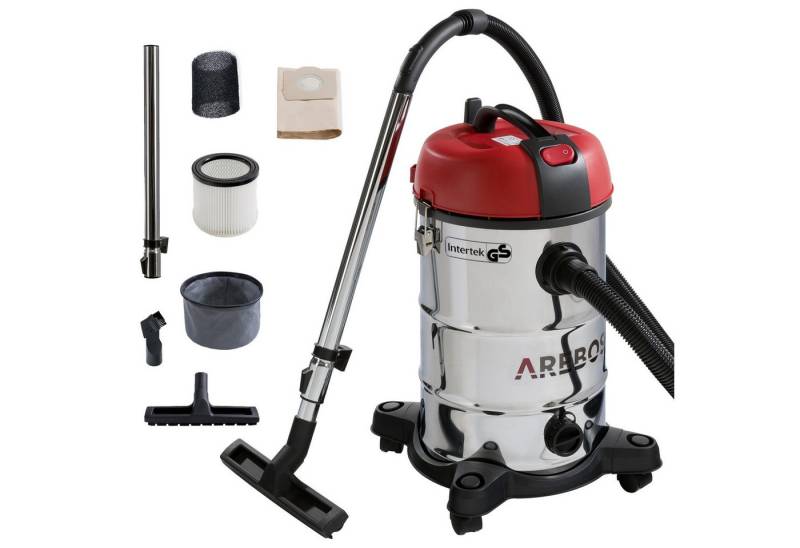 Arebos Industriesauger 4IN1 Staubsauger Nass Trocken 30L, 1800,00 W, Der Staubsauger kann mit Staubsaugerbeutel sowohl auch beutellos genutzt werden., GS - geprüft durch Intertek von Arebos