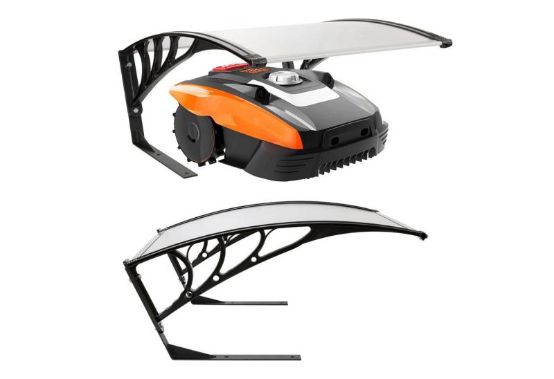 Arebos Mähroboter-Garage Mähroboter Garage Dach Carport Überdachung für Mähroboter, Stabiler Stand durch Metallständer von Arebos