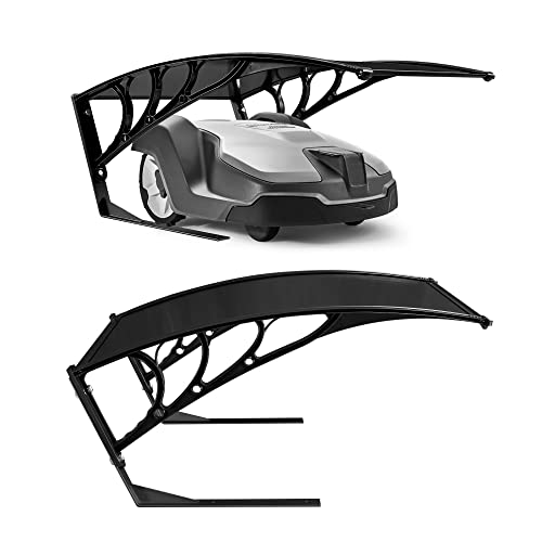Arebos Mähroboter Garage | Rasenmäher Rasenroboter Automower | Carport 102 x 79 x 46 cm | Witterungsbeständig + UV-Schutz | mit Metallfüßen | Rasenmäher Überdachung | inkl. Montagematerial | Schwarz von Arebos