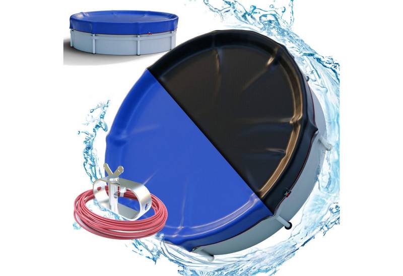 Arebos Pool-Abdeckplane rund, 2-in-1 Poolplane, Sommer&Winter Abdeckung, Ø 420-610 cm, Wasser- & wetterabweisend für ganzjährigen Einsatz von Arebos