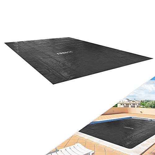 Arebos Pool Solarabdeckplane eckig 3 x 2 m Schwarz | Solarplane Stärke 120 µm | Solarfolie zuschneidbar | Poolheizung Wassererwärmung Wärmeplane von Arebos