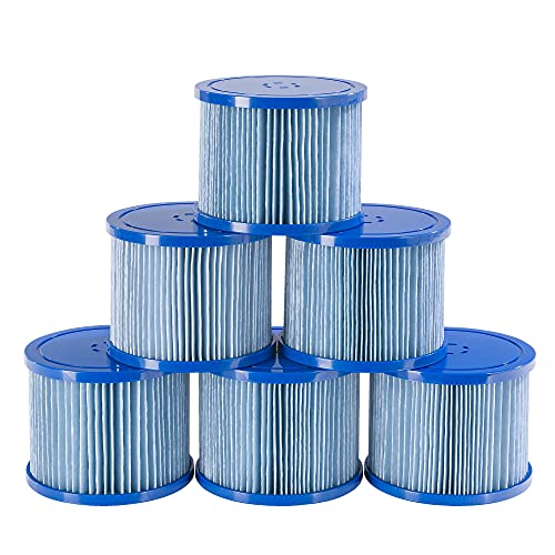 Arebos Poolfilter | 6X Filterkartuschen Spa Whirlpools | Antimikrobieller Filter | Blau von Arebos