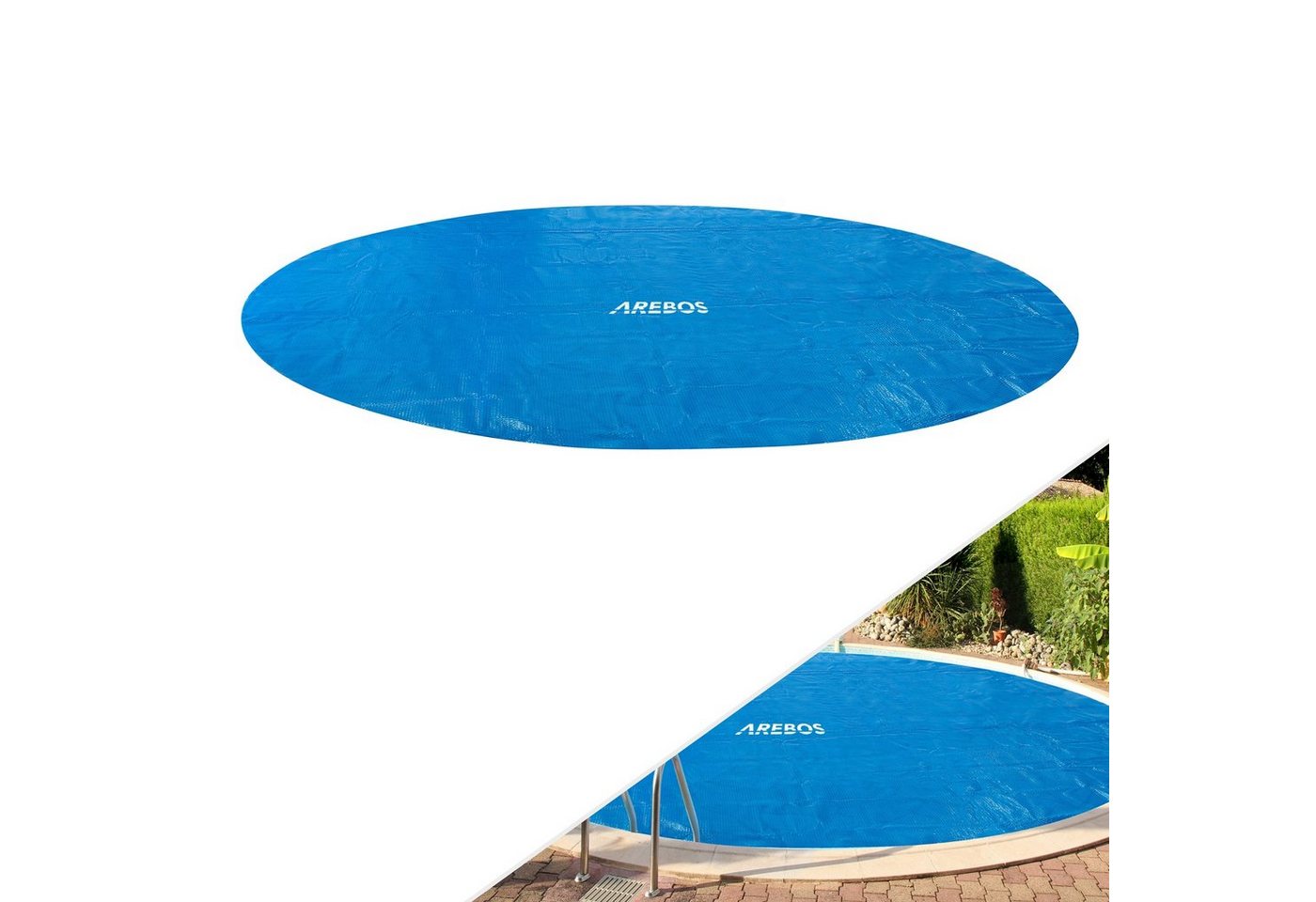 Arebos Solarabdeckplane Wärmeplane Solarfolie Solarplane Solarheizung Pool Heizung (Stück, Blau), Lässt sich auf die gewünschte Größe zuschneiden von Arebos