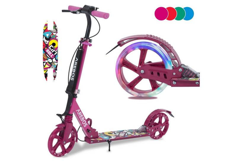Arebos Tretroller LED-Reifen, faltbar, höhenverstellbar, inkl.Klinge l& Bremsen 100 kg, LED-Reifen: Leuchten während der Fahrt, für mehr Sichtbarkeit und Spaß Arebos Tretroller LED-Reifen, faltbar, höhenverstellbar, inkl.Klinge l& Bremsen 100 kg, LED-Reifen: Leuchten während der Fahrt, für mehr Sichtbarkeit und Spaß von Arebos