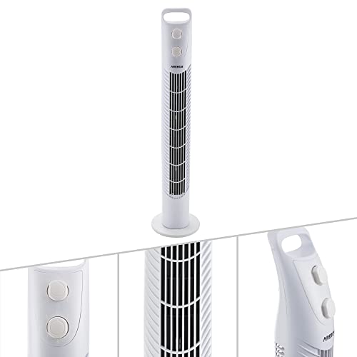 Arebos Turmventilator mit Timer | 40 Watt | 75°-Oszillation | Ventilator mit 3 Geschwindigkeitsstufen | Weiß von Arebos