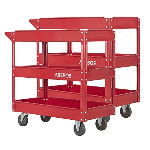 Arebos Werkstatt-Rollwagen Montagewagen | Werkzeugwagen | Belastbarkeit bis zu 100 kg | 3 Fächer - 2er Set Arebos Werkstatt-Rollwagen Montagewagen | Werkzeugwagen | Belastbarkeit bis zu 100 kg | 3 Fächer - 2er Set von Arebos