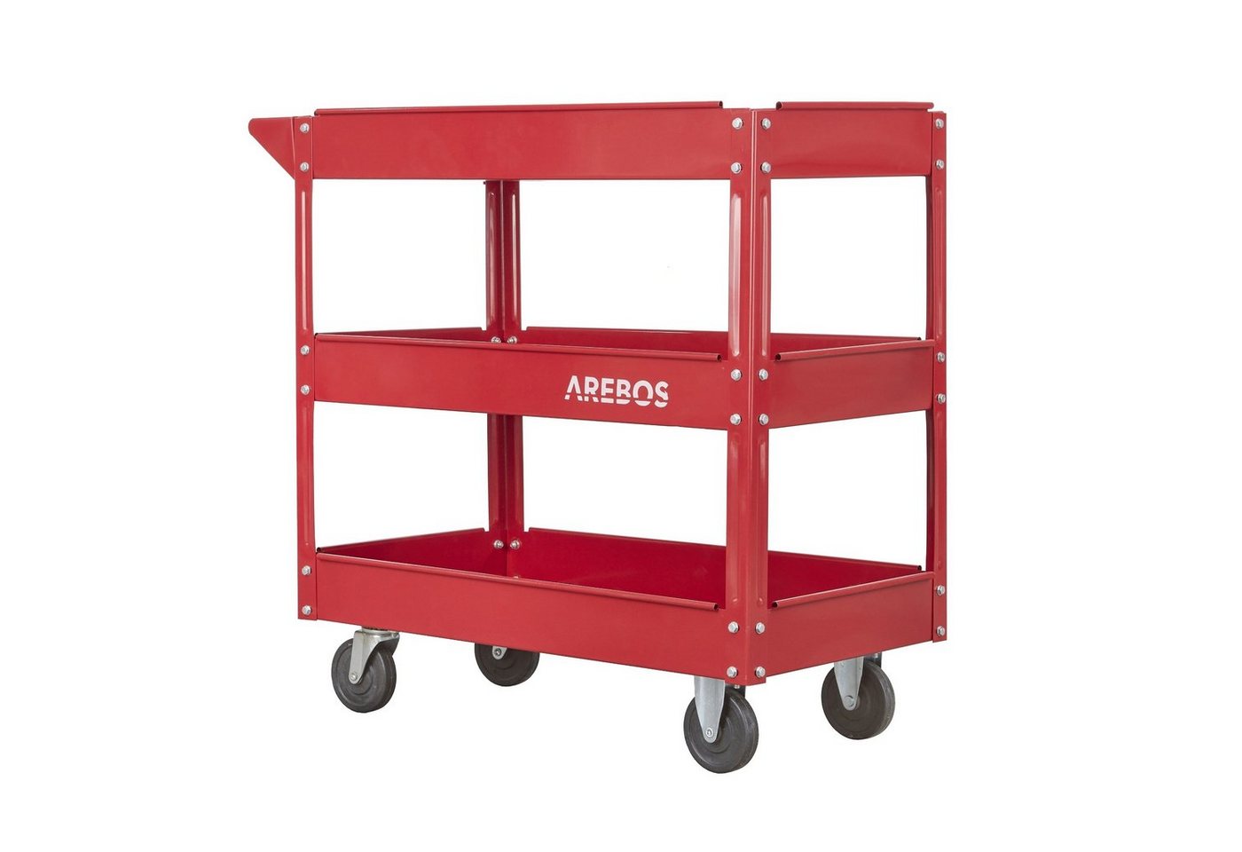 Arebos Werkstattwagen Werkstatt-Rollwagen, Werkzeugwagen, Belastbarkeit bis zu 100 kg, 2 Fächer, max. Traglast:100,00 kg von Arebos