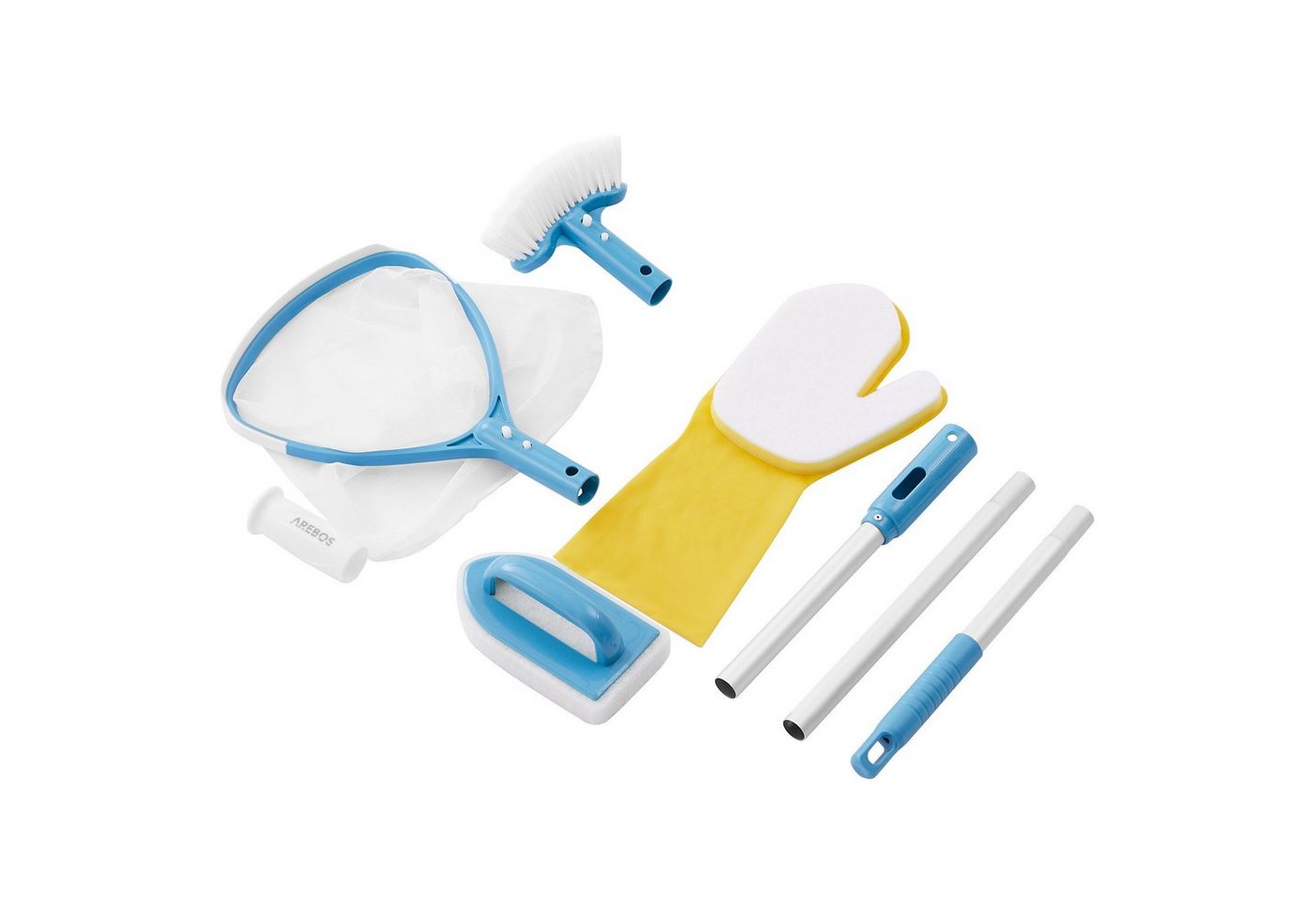 Arebos Poolbürste Spa Poolreinigungsset, Pool-Pflege Set 5-teilig, Pools, Schwimmbecken, Aquarien, Fischteich, Quellen, (Reinigungsset) von Arebos