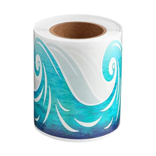 15 m blaue gewellte Pinnwand-Bordüre, wasserdichte Bordürenbordüre, Aufkleber, Tafel-Dekorationen von Arecobticy