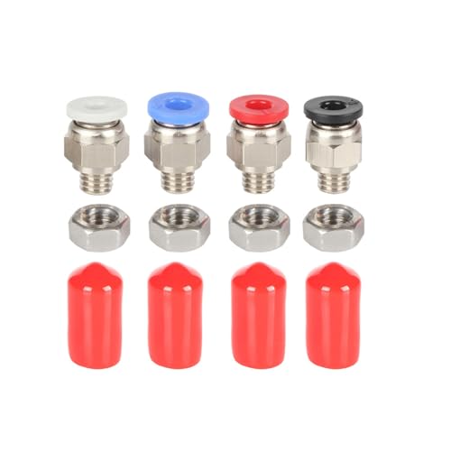 4-teiliges PTFE-Luftzufuhr-Steckverbinder-Set, Metallkonstruktion für Drucker-Liefersysteme, hochtemperaturbeständige PTFE-Fassung von Arecobticy