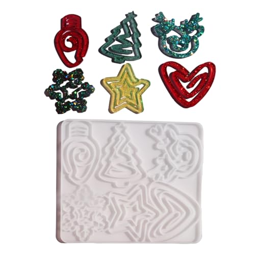 Festliche Bastelform für Büroklammern, Lesezeichen, lebensmittelechtes Silikon, leicht zu lösen und wiederverwendbar, Ornament, Weihnachts-Büroklammer von Arecobticy