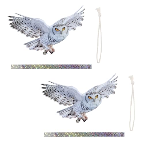 Hängende Eulen-Ornamente mit reflektierendem Klebeband und Geräuschmachern, um Tauben abzuschrecken, reflektierendes Klebeband, Taubenabwehr, Ornamente von Arecobticy